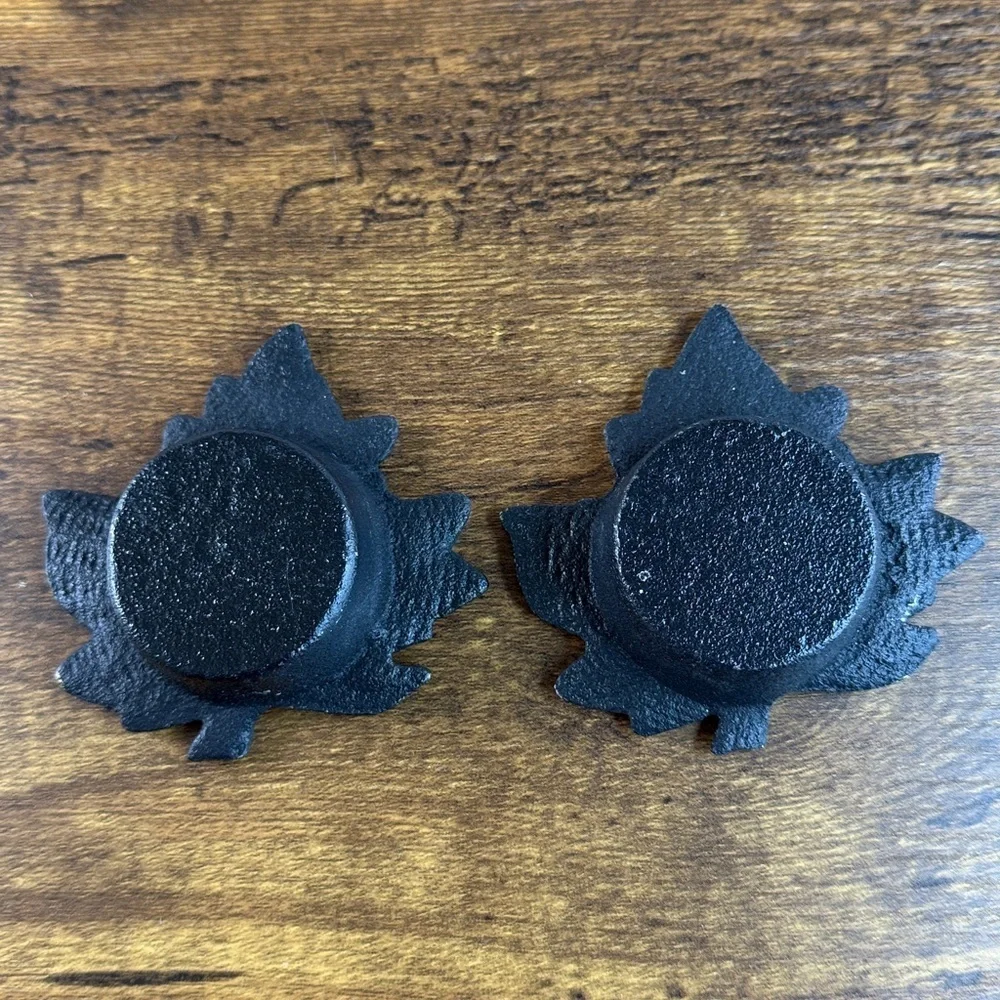 Brass Leaf Shaped Candle Holders